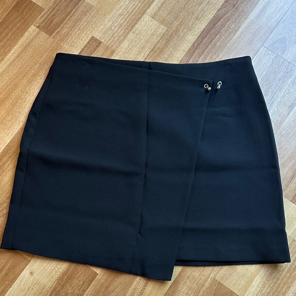 Black Mini Skirt with Eyelet Detail